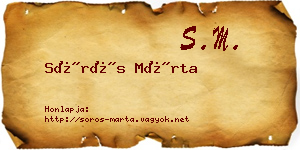Sörös Márta névjegykártya